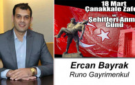 Ercan Bayrak’ın 18 Mart Çanakkale Zaferi ve Şehitleri Anma Günü Mesajı