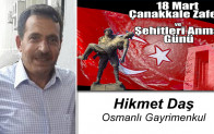 Hikmet Daş’ın 18 Mart Çanakkale Zaferi ve Şehitleri Anma Günü Mesajı