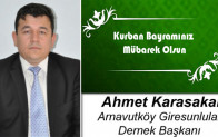 Ahmet Karasakal’ın Kurban Bayramı Mesajı