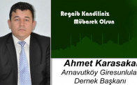 Ahmet Karasakal’ın Regaib Kandili Mesajı