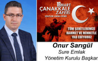 Onur Sarıgül’ün Çanakkale Zaferi ve Şehitleri Anma Günü Mesajı