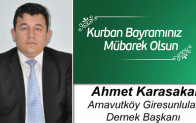 Ahmet Karasakal’ın Kurban Bayramı Mesajı