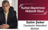 Salim Şeker’in Kurban Bayramı Mesajı