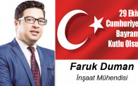 Faruk Duman’ın Cumhuriyet Bayramı Mesajı