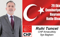 Ruhi Tuncel’in Cumhuriyet Bayramı Mesajı