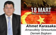 Ahmet Karasakal’ın Çanakkale Zaferi ve Şehitleri Anma Günü Mesajı