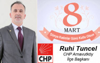 Ruhi Tuncel’in 8 Mart Dünya Kadınlar Günü Mesajı