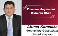 Ahmet Karasakal’ın Ramazan Bayramı Mesajı