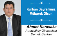 Ahmet Karasakal’ın Kurban Bayramı Mesajı