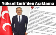 Yüksel Emir’den Açıklama