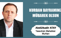 Abdülkadir Atay’ın Kurban Bayramı Mesajı