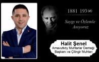 Halit Şenel’in 10 Kasım Atatürk’ü Anma Günü Mesajı