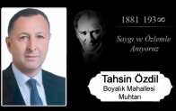 Tahsin Özdil’in 10 Kasım Atatürk’ü Anma Günü Mesajı