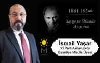 İsmail Yaşar’ın 10 Kasım Atatürk’ü Anma Günü Mesajı