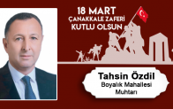 Tahsin Özdil’in 18 Mart Çanakkale Zaferi ve Şehitleri Anma Günü Mesajı