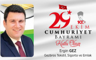 Ergin Gez’in Cumhuriyet Bayramı Mesajı