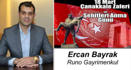 Ercan Bayrak’ın 18 Mart Çanakkale Zaferi ve Şehitleri Anma Günü Mesajı