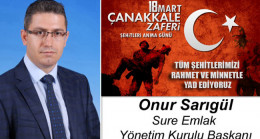 Onur Sarıgül’ün Çanakkale Zaferi ve Şehitleri Anma Günü Mesajı