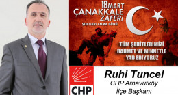 Ruhi Tuncel’in Çanakkale Zaferi ve Şehitleri Anma Günü Mesajı