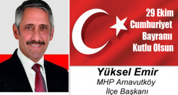 Yüksel Emir’in Cumhuriyet Bayramı Mesajı