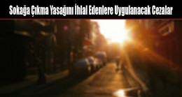 Sokağa Çıkma Yasağını İhlal Edenlere Uygulanacak Cezalar