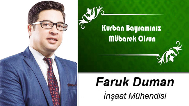 Faruk Duman’ın Kurban Bayramı Mesajı