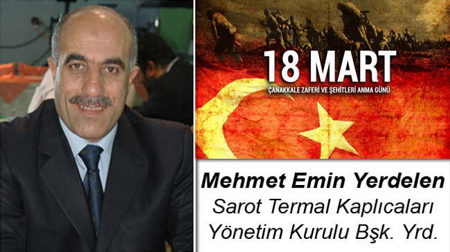 Mehmet Emin Yerdelen’in Çanakkale Zaferi ve Şehitleri Anma Günü Mesajı
