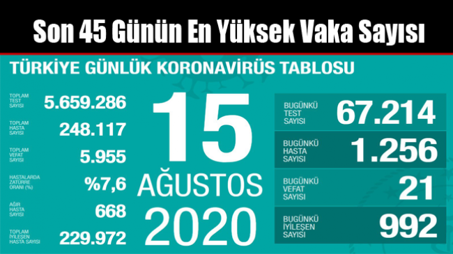 Son 45 Günün En Yüksek Vaka Sayısı