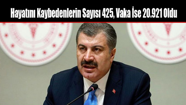 Hayatını Kaybedenlerin Sayısı 425, Vaka İse 20.921 Oldu